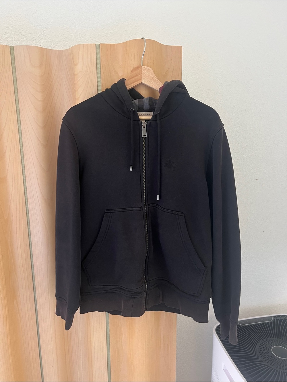Burberry Black Zip-Up Hoodie Jacket